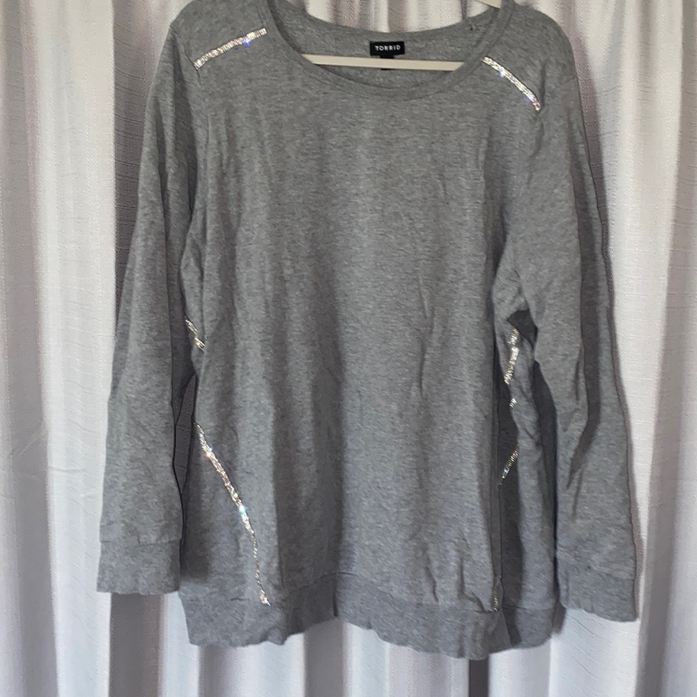 TORRID rhinestone detail crew neck